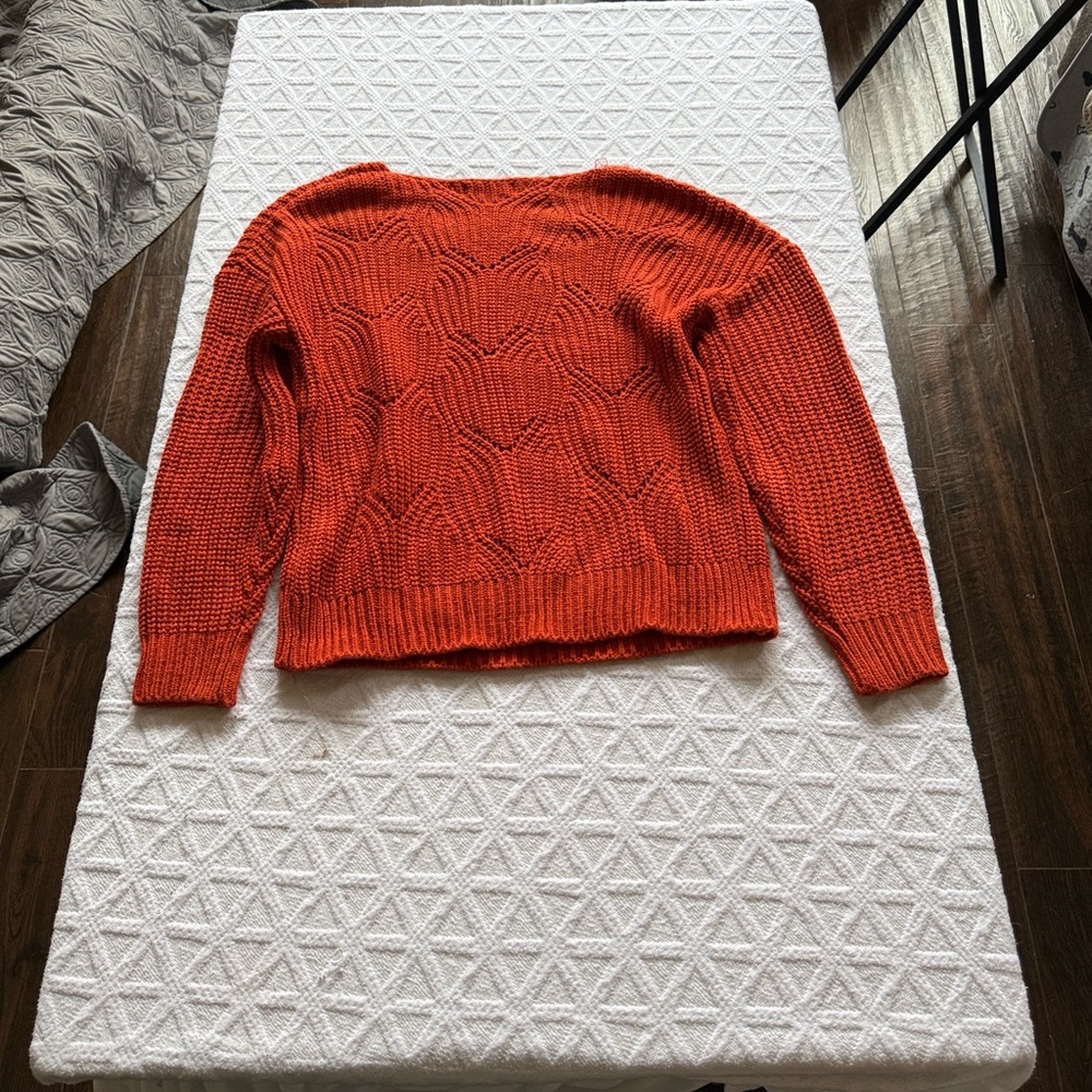 Chic Orange Crew Neck Sweater - image 3